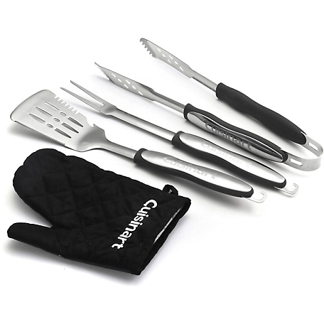 Cuisinart 3 pc. Grilling Tool Set with Grill Glove, Black