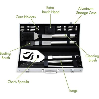 Image showing  Deluxe 14 pc. Stainless Steel Grill Tool Set