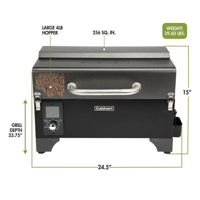 Image showing  256 sq. in. Portable Wood Pellet Grill and Smoker, Gray