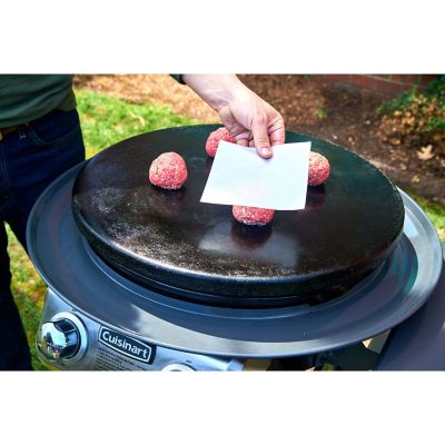 Image showing  Smashed Burger Kit with Cast Iron Burger Press, Patty Papers, Shaker, and Turner