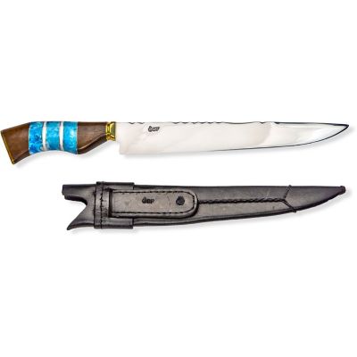 Brazilian Flame 10 in. Chef Versatile Traditional Stainless Steel Knife, Blue