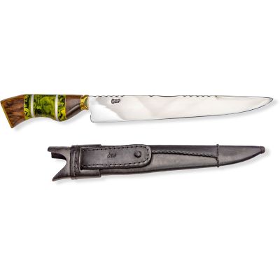 Brazilian Flame 10 in. Chef Picanha Stainless Steel Knife, Green at ...