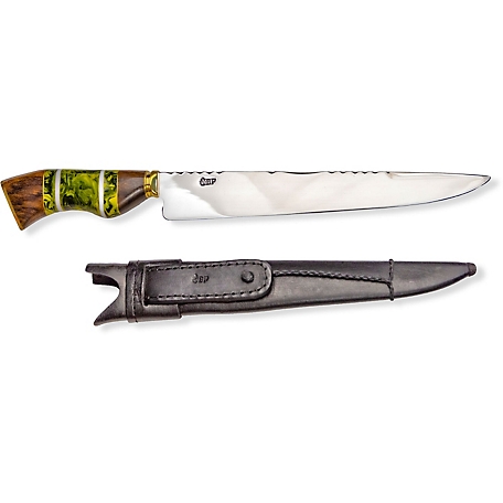 Brazilian Flame 10 in. Chef Versatile Traditional Stainless Steel Knife, Green