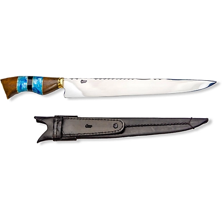Brazilian Flame 12 in. Chef Versatile Traditional Stainless Steel Knife, Blue