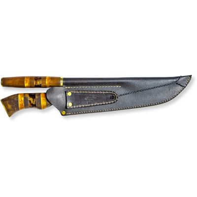 Image showing  Chef Ribs Stainless Steel Knife with Sharpener, 10 in., Yellow