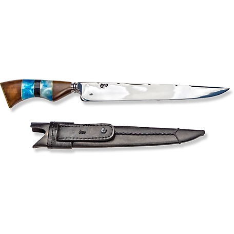 Brazilian Flame 10 in. Treasure Luxor Polished Stainless Steel Knife, Blue