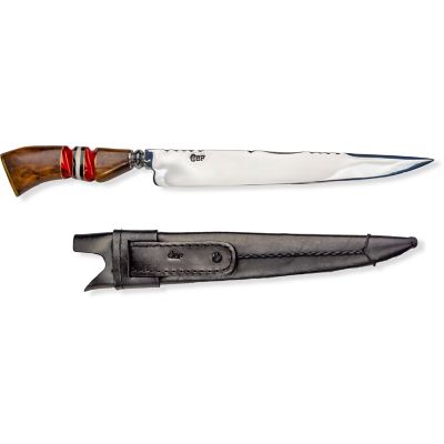 Brazilian Flame 10 in. Treasure Luxor Polished Stainless Steel Knife, Red