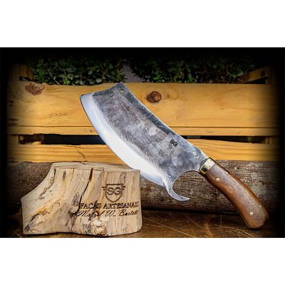 Image showing  8 in. Chef Butcher Rustic High Carbon Steel Knife with Full Tang Handle