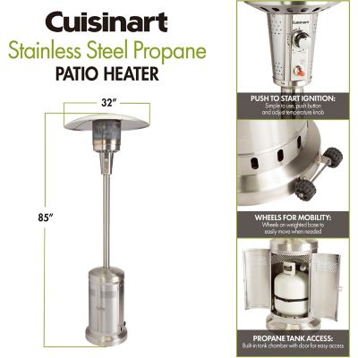 Image showing 6 th Cuisinart Stainless Steel Propane Patio Heater, 200 sq. ft., 47,000 BTU