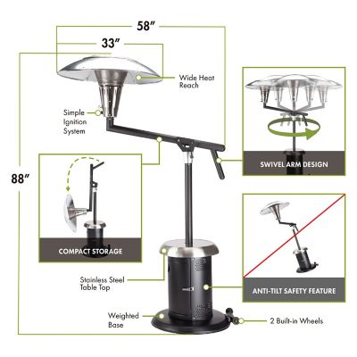 Image showing  Perfect Position Propane Patio Heater, 38,200 BTU