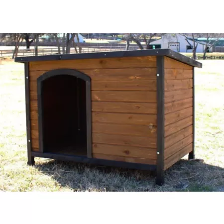 Zylina Cabin Style Indoor/Outdoor Wooden Dog House Large Dog Houses