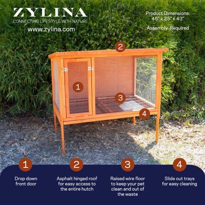 Image showing  1-Story Indoor/Outdoor Elevated Rabbit Hutch, 46 in. x 25 in. x 43 in.