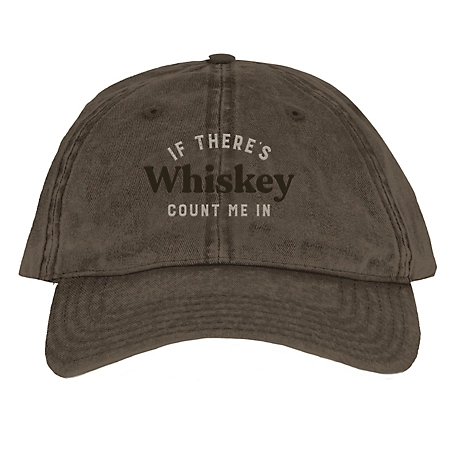 Dad Hat Whiskey Count Me In Twill Baseball Cap, Charcoal