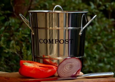 Image showing  0.8 gal. 2-N-1 Kitchen Bucket, Stainless