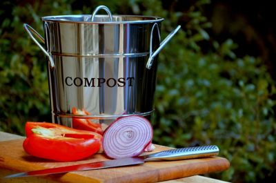 Image showing  0.8 gal. 2-N-1 Kitchen Bucket, Stainless