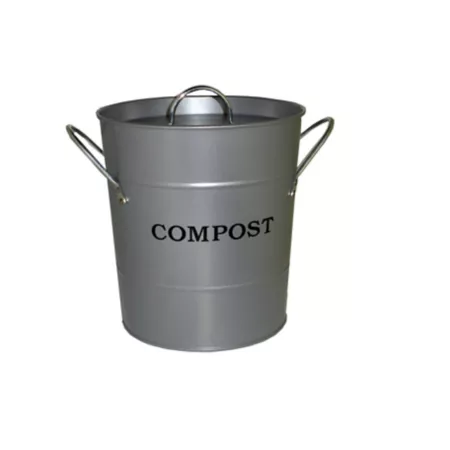 Exaco 0.8 gal 2-N-1 Kitchen Bucket Silver Composting