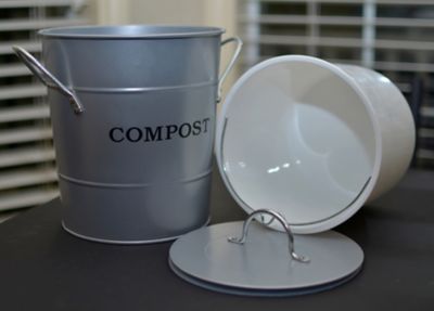 Image showing  0.8 gal. 2-N-1 Kitchen Bucket, Silver