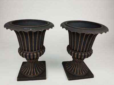 Exaco 1 gal. Fiber Clay Imperial Urns, Antique Copper, 2 pk.