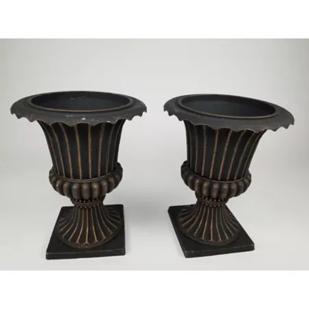 Exaco 1 gal Imperial Fiber Clay Urns Antique Copper Pack of 2. Planters