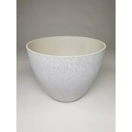 Exaco 10 gal Round fiber clay flower pot mottled white Planters