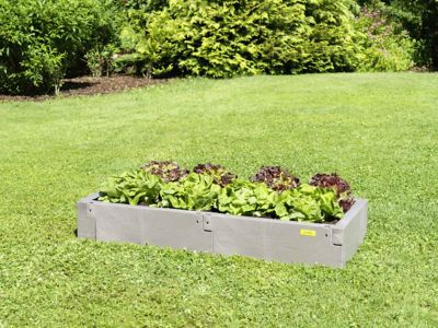Exaco Timber Raised Garden Bed Extension Layer, Grey