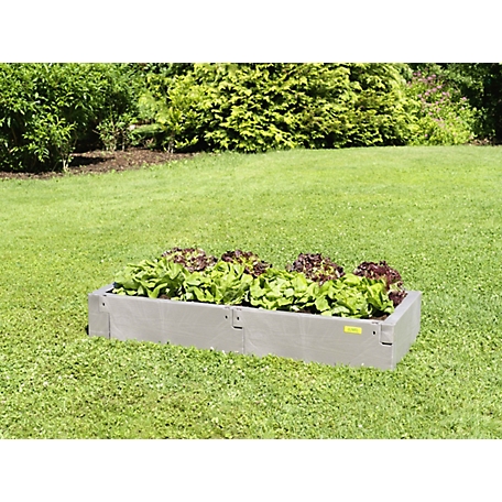 Exaco Timber Raised Garden Bed Extension Layer, Grey