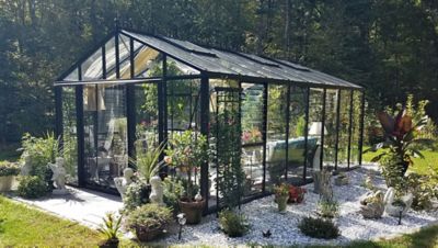 Exaco 10 ft. 2 in. x 7 ft. 9 in. Royal Victorian VI 23 Greenhouse Glass, Black