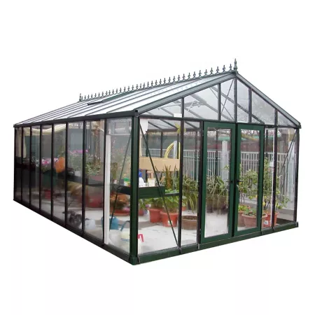 Exaco Royal Victorian VI 46 Green Glass Greenhouse 12 ft 7 in x 19 ft 11 in. Hobby Greenhouses