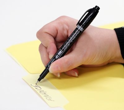 Image showing  Dual-Tip Permanent Ink Markers, Black, 2-Pack