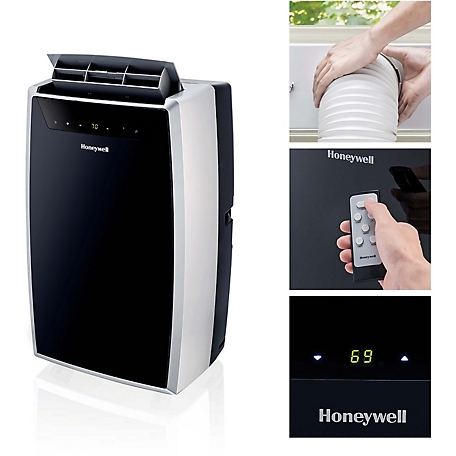 Honeywell 11,000 BTU Portable Air Conditioner with Dehumidifier and Fan, White/Black