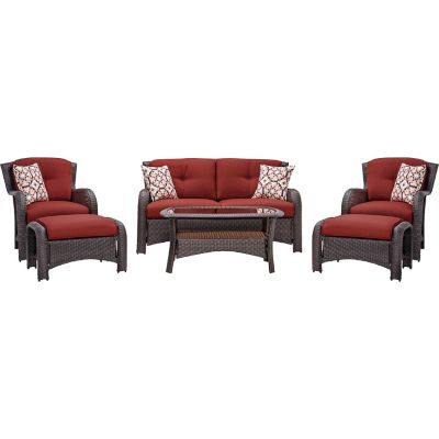 Cambridge 6 pc. Corolla Outdoor Lounge Set, Red -  COR6PC-RED