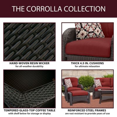 Image showing  6 pc. Corolla Outdoor Lounge Set, Red