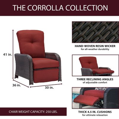 Image showing  Corrolla Outdoor Luxury Patio Recliner in Red