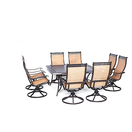 Cambridge 9 pc. Legacy Outdoor Dining Set, Includes Large Square Table and 8 Swivel Rockers