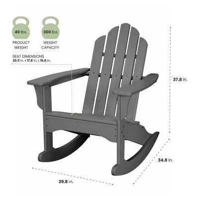 Image showing  All-Weather Adirondack Rocking Chair, Grey