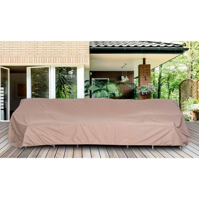 Image showing  Weatherproof Large Rectangular Outdoor Furniture Cover for 4-Pc. and 6-Pc. Sofa Sets, 57-In. D x 148-In. W x 31.1-In. H