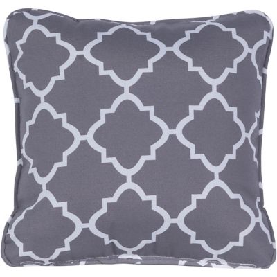Hanover Indoor/Outdoor Lattice Throw Pillow, Grey