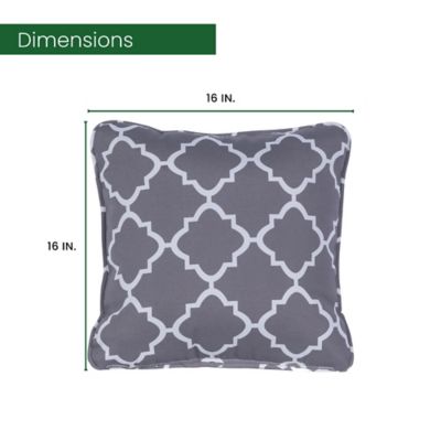 Image showing  Indoor/Outdoor Lattice Throw Pillow, Grey