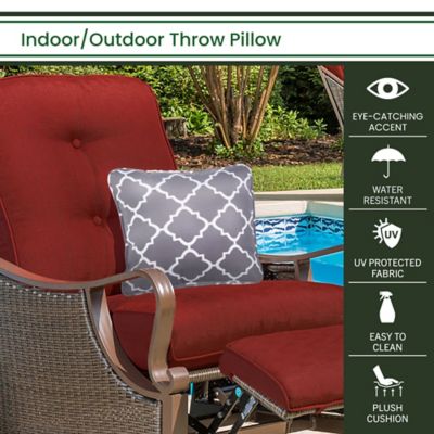 Image showing  Indoor/Outdoor Lattice Throw Pillow, Grey