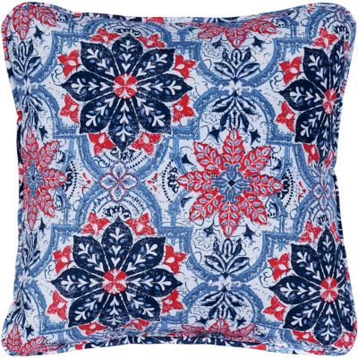 Hanover Indoor/Outdoor Medallion Throw Pillow, Navy/Red