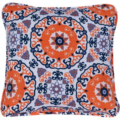 Hanover Indoor/Outdoor Medallion Throw Pillow, Orange/Blue