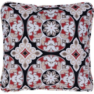 Hanover Indoor/Outdoor Medallion Throw Pillow, Red/Black