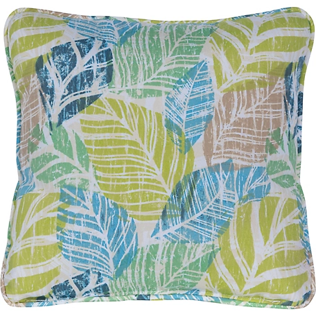 Hanover Indoor/Outdoor Palm Throw Pillows, Green/Blue