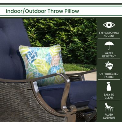 Image showing  Indoor/Outdoor Palm Throw Pillows, Green/Blue