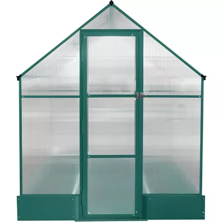 Hanover 98.4" x 74.8" Walk-In Polycarbonate Greenhouse Beds Galvanized Steel Base Aluminum Frame Portable & Mini Greenhouses