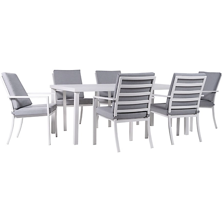 MOD 7 pc. Greyson Dining Set, Includes 6 Padded Dining Chairs and 72 in. x 40 in. Slat-Top Table