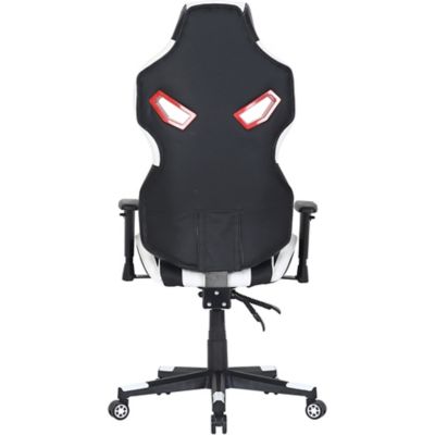 Image showing  Commando Ergonomic Gaming Chair, Adjustable Gas Lift Seating, Lumbar and Neck Support, Black/White/Red
