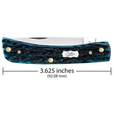 Image showing  2.8 in. Worn Bone Sod Buster Jr. Pocket Knife, Mediterranean Blue