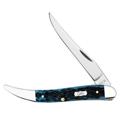 Case Cutlery 2.3 in. Pocket Worn Bone Medium Texas Toothpick Knife, Mediterranean Blue