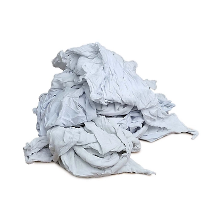 Pro-Clean Basics Supreme Quality Smooth Jersey Cleaning T-Shirt Cloth Rags, Lint-Free, 100% Cotton, White, 800 lb.